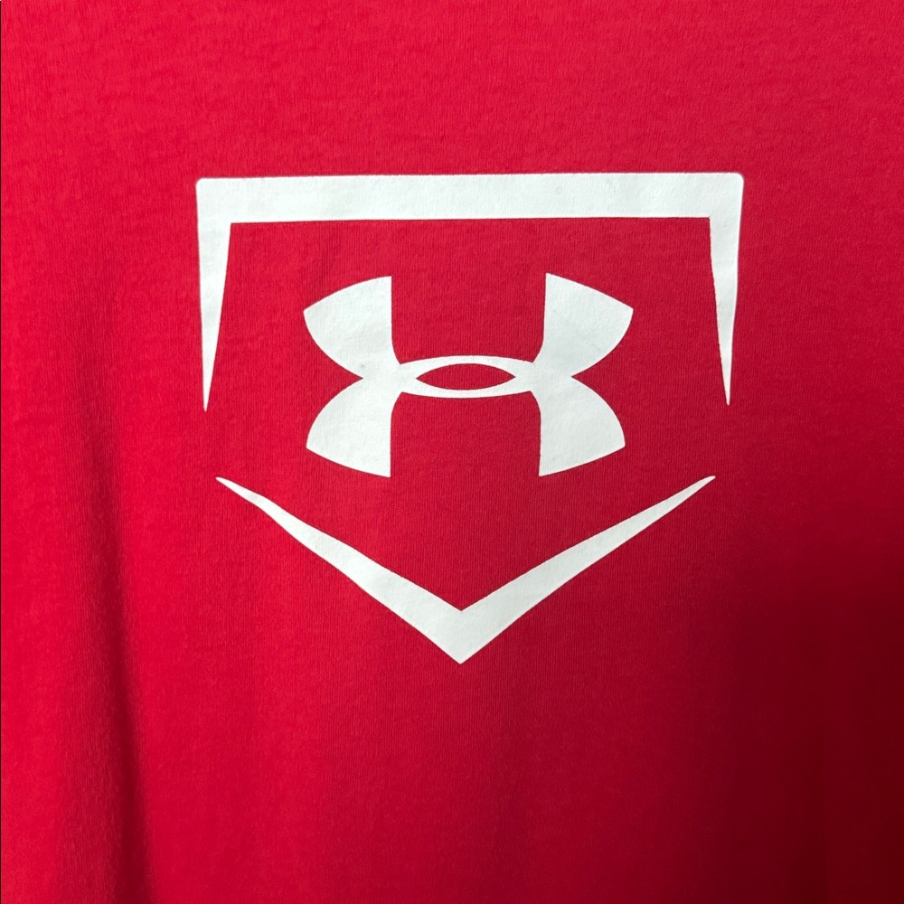 2 Pack Lot Boys Youth Baseball T Shirts Nike Under Armour Red Gray Medium - Picture 3 of 10
